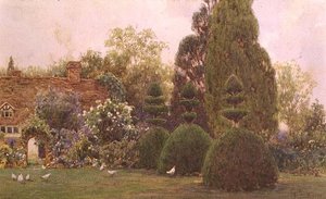 Kurczaki w ogrodzie autorstwa Ernest Arthur Rowe