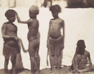 [Dzieci ze wsi Kalabshah, Nubia], 1852.