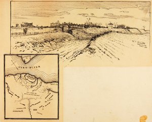 Obecny wygląd brytyjskich okopów w Yorktown