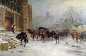 Pogrzeb króla Karola I - Kaplica św. Jerzego, Windsor w 1649 r. autorstwa Ernest Crofts