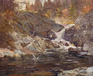 A Perthshire side-glen (kolorowa litografia) autorstwa Ernest Edward Briggs