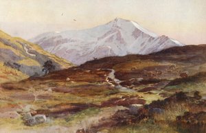 Ben Lui, w kwietniu, ze Strath Fillan (kolorowa litografia) autorstwa Ernest Edward Briggs
