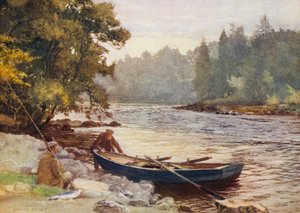 Tay poniżej Stobhall (kolorowa litografia) autorstwa Ernest Edward Briggs