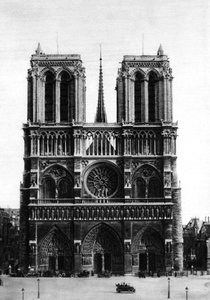 Widok z przodu Notre-Dame, Paryż, 1931.