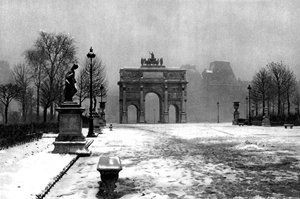 Tuileries pod śniegiem i łuk karuzeli, Paryż, 1931. autorstwa Ernest Flammarion