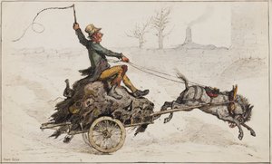 Off Home (atrament i toaleta na papierze) autorstwa Ernest Henry Griset