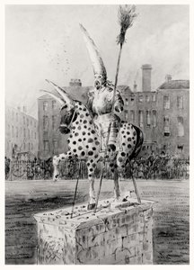 Statua na Leicester Square, w środę rano 17 października 1866 (pióro i atrament i toaleta na papierze) autorstwa Ernest Henry Griset