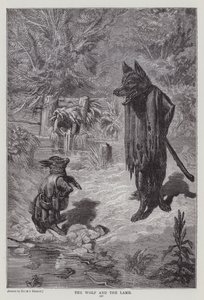 Wilk i Baranek (rycina) autorstwa Ernest Henry Griset