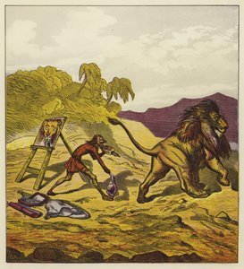 Lew opuszcza Johna Bold autorstwa Ernest Henry Griset