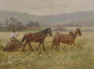 Zespół żniwny (olej na płótnie) autorstwa Ernest Higgins Rigg