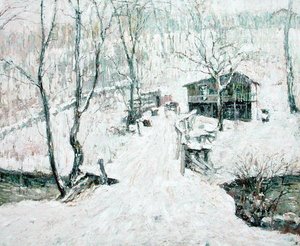 Scena wiejska, zima autorstwa Ernest Lawson