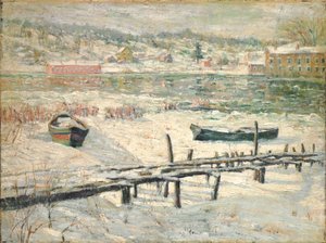 Rzeka Harlem zimą, ok. 1907 (olej na płótnie) autorstwa Ernest Lawson