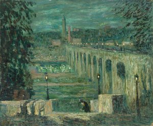 Wysoki most nocą, Nowy Jork, ok. 1930 r. 19101920. autorstwa Ernest Lawson