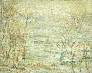 Wiosenny krajobraz, rzeka Harlem autorstwa Ernest Lawson