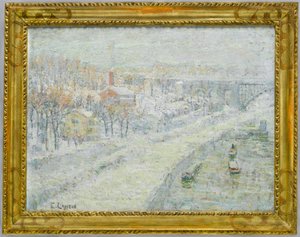 Pejzaż zimowy: Most Waszyngtona, ok. 1907-10 (olej na płótnie) autorstwa Ernest Lawson