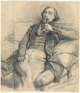 Mężczyzna palący, XIX wiek. autorstwa Jean Louis Ernest Meissonier