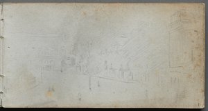 Szkicownik, strona 01: Scena uliczna, 1905-10. autorstwa Jean Louis Ernest Meissonier
