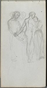 Szkicownik, strona 10: Ogarnianie figurek. autorstwa Jean Louis Ernest Meissonier
