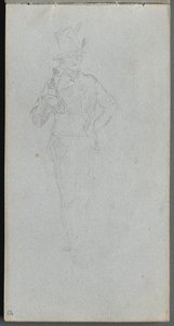 Szkicownik, strona 15: Studium żołnierza. autorstwa Jean Louis Ernest Meissonier