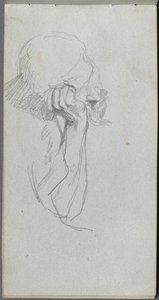 Szkicownik, strona 16: Figura melancholii . autorstwa Jean Louis Ernest Meissonier