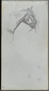 Szkicownik, strona 21: Studium konia. autorstwa Jean Louis Ernest Meissonier