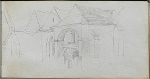 Szkicownik, strona 22: Studium architektoniczne. autorstwa Jean Louis Ernest Meissonier