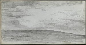 Szkicownik, strona 34: Studium krajobrazu autorstwa Ernest Meissonier