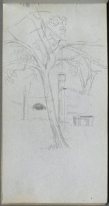 Szkicownik, strona 36: Studium drzewa autorstwa Ernest Meissonier