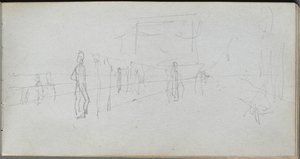 Szkicownik, strona 40: Studium perspektywiczne. autorstwa Jean Louis Ernest Meissonier