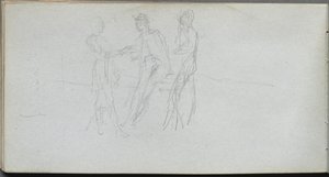 Szkicownik, strona 42: Trzy postacie. autorstwa Jean Louis Ernest Meissonier