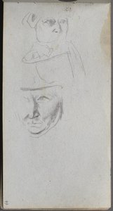 Szkicownik, strona 47: Studia trzech twarzy. autorstwa Jean Louis Ernest Meissonier