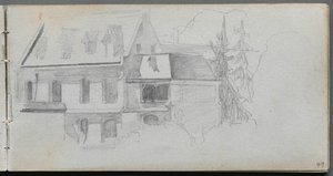 Szkicownik, strona 49: Studium architektoniczne. autorstwa Jean Louis Ernest Meissonier