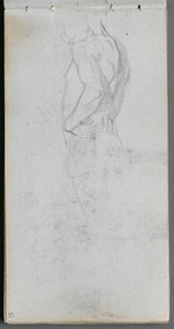 Szkicownik, strona 51: Studium postaci. autorstwa Jean Louis Ernest Meissonier