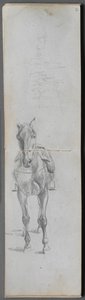 Szkicownik, str. 56 i 57: Studium konia. autorstwa Jean Louis Ernest Meissonier
