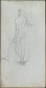 Szkicownik, s. 60: Studium nagich mężczyzn. autorstwa Jean Louis Ernest Meissonier