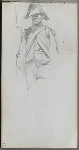 Szkicownik, strona 67: Studium żołnierza autorstwa Ernest Meissonier
