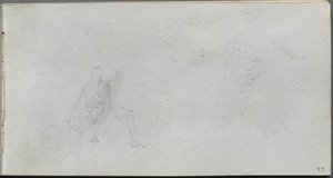 Szkicownik, strona 77: Studium postaci. autorstwa Jean Louis Ernest Meissonier