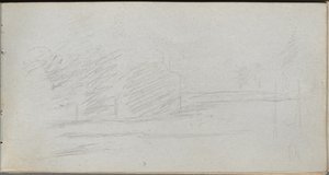 Szkicownik, strona 78: Studium krajobrazu. autorstwa Jean Louis Ernest Meissonier
