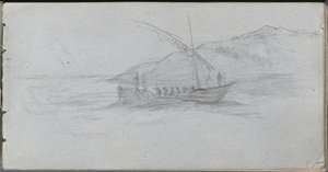 Szkicownik, strona 88: Pejzaż morski i postać. autorstwa Jean Louis Ernest Meissonier