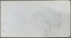 Szkicownik, strona 93: Studium siodła. autorstwa Jean Louis Ernest Meissonier