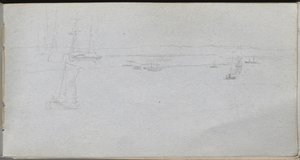 Szkicownik, strona 94: Pejzaż morski. autorstwa Jean Louis Ernest Meissonier