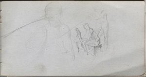Szkicownik, strona 98: Studium postaci autorstwa Ernest Meissonier