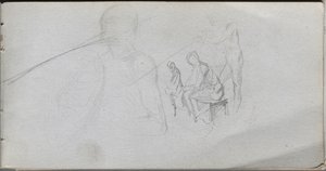 Szkicownik, strona 98: Studium postaci. autorstwa Jean Louis Ernest Meissonier
