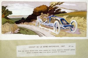 Circuit de la Seine-Inèrieure, Szisz samochodem Renault Frères, pierwsze na trybunach, drugie w klasyfikacji generalnej, tracąc pierwsze miejsce zaledwie sześć minut do zwycięzcy autorstwa Ernest Montaut
