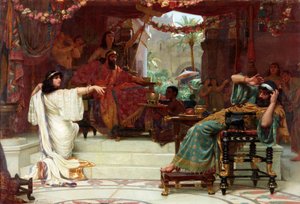 Estera zadenuncjuje Hamana królowi Aswerusowi, 1888