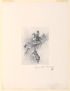 Garbarnia ze swoimi psami galopowała po Canon autorstwa Ernest Thompson Seton