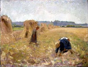 Żniwa, ok. 1929 (olej na płótnie) autorstwa Ernest Welvaert