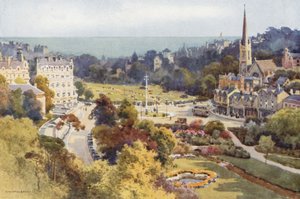 Bournemouth: The Square and Garden z Mont Dore (kolor lito) autorstwa Ernest William Haslehust