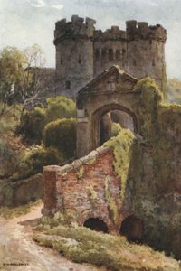 Zamek Carisbrooke (kolor lito) autorstwa Ernest William Haslehust