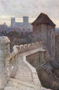 Plakat Fishergate z murów (kolor lito) autorstwa Ernest William Haslehust